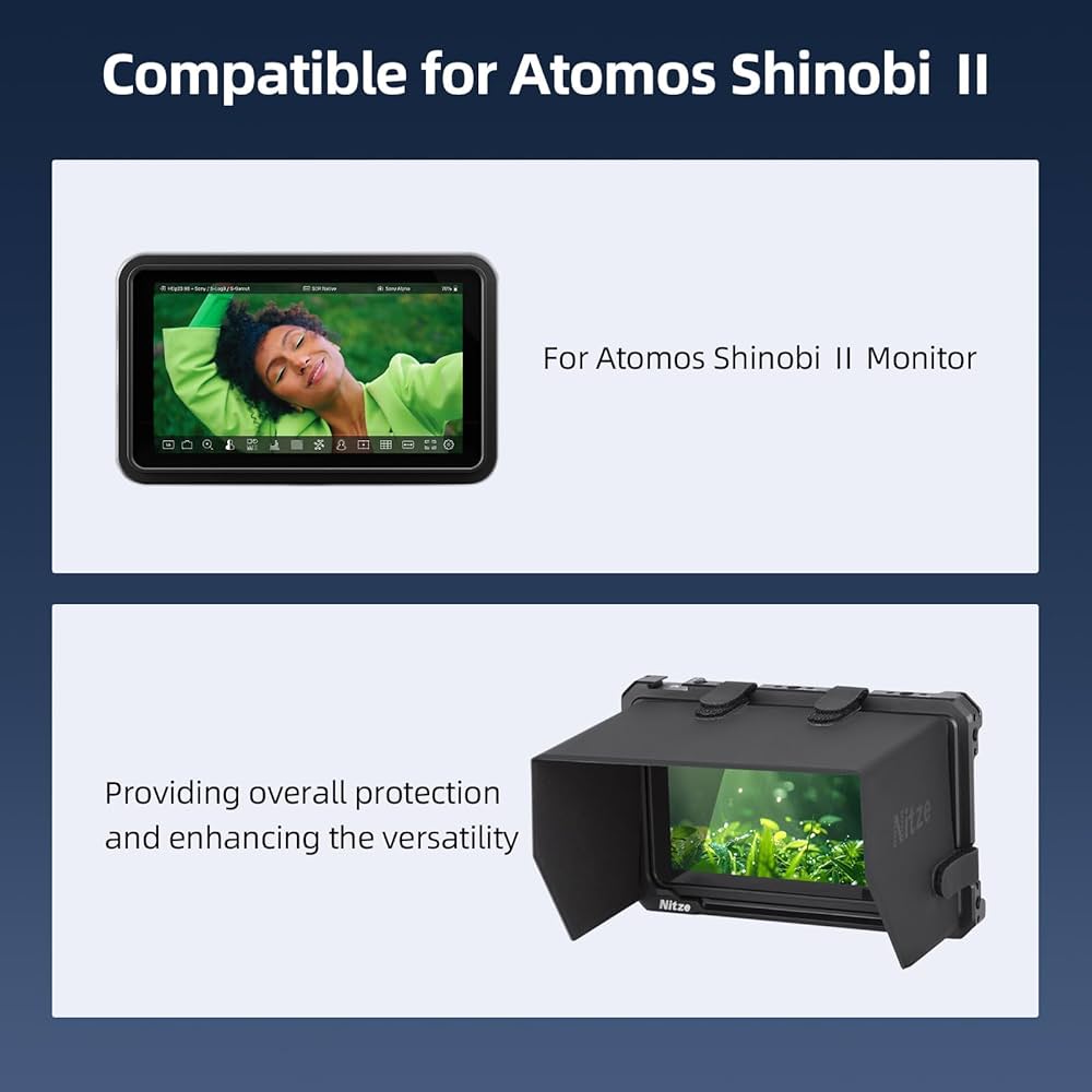 Ninja V/V+用 モニターケージ サンフード付き Amazon | Nitze モニターケージ Atomos Ninja V Shinobi用 サン